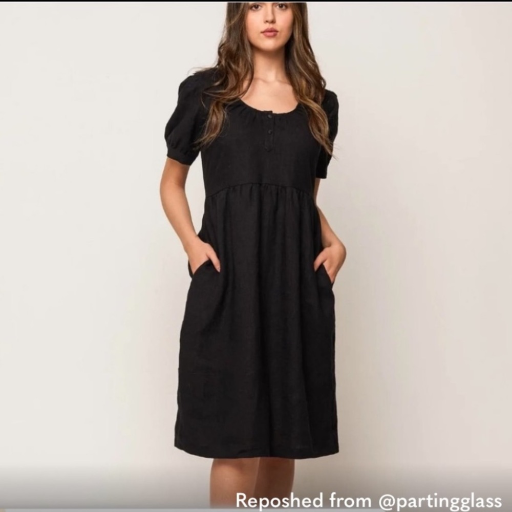 Pyne & Smith no.33 black linen dress